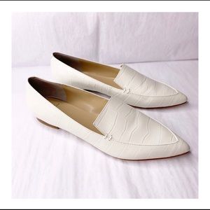 Marc Fisher Zurri Leather Pointed Toe Flat Cream 8